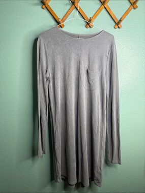 Abercrombie & Fitch Long Sleeve Pocket Dress in Light Gray